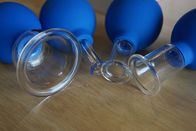 Blaue 4 PC, die Glasvakuumhöhlende gesetzte Therapie-Schalen höhlende Ausrüstungs-chinesische traditionelle Massage abfeuern, verringern dünne Linien