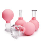 4 PC, die rosa Gummimassage-Körper-Schalen höhlende Gläser staubsaugen, stellen Haut-Auftriebskörper gegenüber Gesichtsbehandlung Anticellulite höhlt