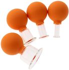 Die 4 PC-staubsaugen unterschiedliche Größen-Orange höhlende Schalen-PVC-Kopf-Glassaugkörper-Massage Anticellulite-Schale